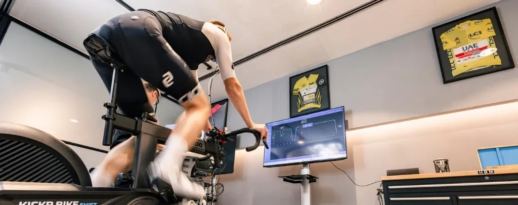 Cyclist during a metabolic performance test